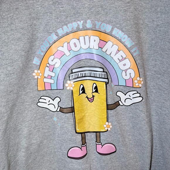 Gildan Gray Graphic Sweatshirt with Fun Design - Picture 2 of 6